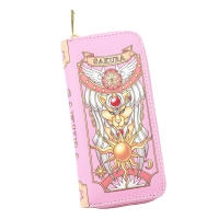 มาใหม่ล่าสุดกระเป๋าสตางค์ Sakura Card Captor กระเป๋าสตางค์กระเป๋าสตางค์แบบยาวน่ารักสีชมพูและสีไวน์แดงสำหรับผู้หญิงกระเป๋า Gratis Ongkir