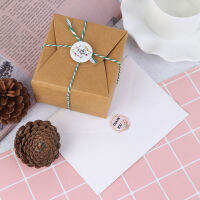 [Duola] 500PCS/ROLL round Floral ขอขอบคุณสติ๊กเกอร์สำหรับฉลากซีลแพคเกจ