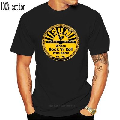 New Sun Record  Rock N Roll Music Black T-shirt Size S M L Xl 2xl 3xl Short Sleeve Mens Formal Shirts  P1QS