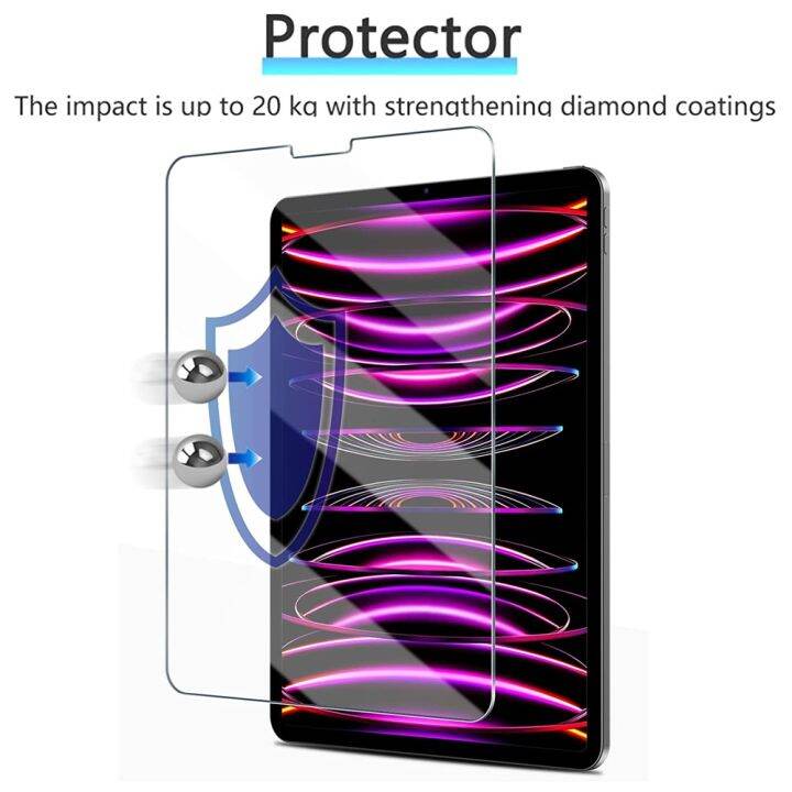 spot-goods66-6th-แผ่นป้องกันหน้าจอแท็บเล็ตสำหรับ-ipad-pro-ขนาด12-9นิ้ว-a2436ป้องกัน-a2437-a2764-a2766มีฟองฟิล์มกระจกนิรภัยใส