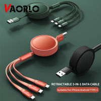 VAORLO 3 In 1สาย USB 3A Fast Charging Type C Micro สายต่อ USB Retractable โทรศัพท์มือถือเคเบิลที่ชาร์จสำหรับไอโฟน12 11 Pro Max XR 8 7 Huawei Xiaomi Samsung