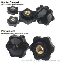 ☜ M4 M5 M6 M8 M10 M12 Plum Bakelite Hand Tighten Nuts Handle Thread Star Mechanical Black Thumb Nuts Clamping Knob Manual Nuts