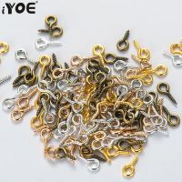 200pcs/Lot Small Mini Eye Pins Hooks Eyelets Screw Threaded Clasps Eyepins Jewelry Finding For Diy Necklace Bracelet Pendant