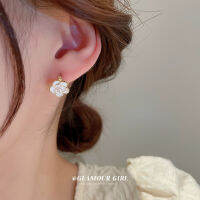 Frascati ใหม่ Elegant Camellia Pearl Hoop ต่างหูแฟชั่นเกาหลีเครื่องประดับสาวหวานอุปกรณ์เสริมสำหรับผู้หญิง Earrings