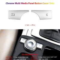 ♈✻ 2x Multi Media Pannel Switch Button Cover Trim Stickers For Mercedes Benz W212 W204 C218 X204 GLK Auto Car Interior Accessories