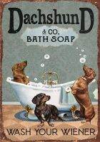 Bath Soap Funny Dog Poster Dog Mom Gift Wall Art Cave Bar Club Cafe Shop Retro Sign Home Decoration Metal Tin Sign