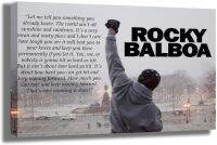 ของตกแต่งสำนักงานมวยยืดและกรอบพิมพ์ผ้าใบ Rocky Balboa คำพูดสร้างแรงบันดาลใจศิลปะบนผนังสำหรับผู้ชายผู้ประกอบการที่ประสบความสำเร็จนวมต่อยมวยพร้อมที่จะฮัน