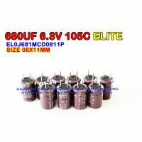 (จำนวน 10ชิ้น) คาปาซิเตอร์ EL0J681MCD0811P 680UF 6.3V 105C ELITE SIZE 08X11MM.