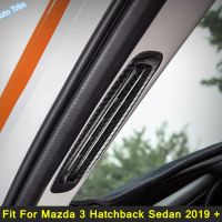 เสา A เครื่องปรับอากาศ AC O Utlet Vent ปกตัด Fit สำหรับมาสด้า3 Hatchback ซีดาน2019 2020คาร์บอนไฟเบอร์เคลือบอุปกรณ์เสริมในรถยนต์