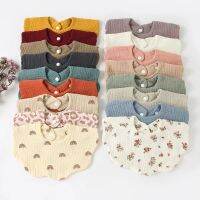 Fashion 6-layer Cotton Petal Baby Bibs Newborn Solid Color Burp Cloths 360° Rotate Flower Pattern Infant Saliva Towel