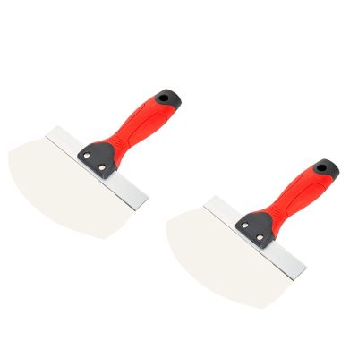 2PCS Bucket Scoop for Drywall, Plaster Stainless Steel Bucket Scoop - 6.5 Inch Curved Contoured Blade for Paint, Mortar