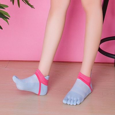 ถุงเท้า5นิ้วสำหรับผู้หญิงถุงเท้าหุ้มข้อ8สี,ผ้าฝ้ายนุ่มสบายถุงเท้าหุ้มข้อถุงเท้าระบายอากาศนิ้วเท้าลำลอง