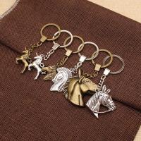 Double Sided Horse Lucky Horn Horse Key Chain DIY Handmade Gifts Keychain Key Chains