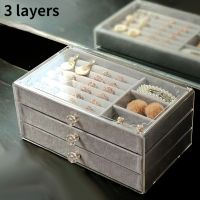 Acrylic Jewelry Drawer Organizer 3 Layers Travel Earrings Necklace Ring Storage Box for Women Home Jewelrys Display Case