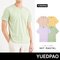 COD  ♕Yuedpao No.1 เสื้อยืด ไม่ย้วย ไม่หด ไม่ต้องรีด ผ้านุ่มใส่สบาย Ultrasoft Non-Iron เสื้อยืดสีพื้น เสื้อยืดคอวี Set Pastel✤