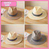 SQXRCH SHOP เดินทาง แจ๊ส ชายหาด Fedora ผู้ชายผู้หญิง หมวกกันแดด หมวกฤดูร้อน หมวกฟาง