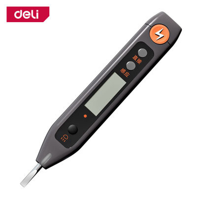 Deli ปากกาวัดแรงดันไฟฟ้า ปากกาวัดไฟฟ้า ปากกาลองไฟ ปากกาทดสอบไฟฟ้า ปากกาทดสอบแรงดันไฟฟ้า อ่านค่าง่าย รวดเร็ว Voltage Tester
