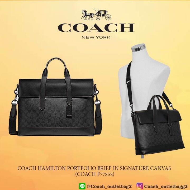 COACH HAMILTON PORTFOLIO BRIEF IN SIGNATURE CANVAS (COACH F77858