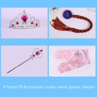 Frozen Wand Bun Crown s Necklace Earrings Rings Anna Seven-Piece Accessories