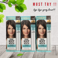 Loreal, Root Rescue, 10 Minute Root Coloring Kit, ลอรีอัล แมจิค รูท เรสคิว ปกปิดผมขาว 100% Mess free ใช้ง่ายๆด้วยตัวเอง ไม่ต้องเข้าร้านทำสีบ่อย  **สินค้านำเข้า MUST  TRY