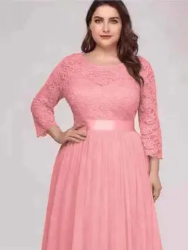 PLUS SIZE FORMAL OLD ROSE DRESS/ FORMAL DRESS/ WEDDING DRESS/ WEDDING  OCCASION