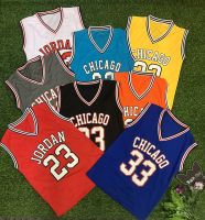 เสื้อกีฬา NBA เสื้อกล้ามกีฬา NBA ลาย Chicago 33, Bulls 23, Jordan 23