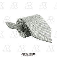 ANGELINO RUFOLO Necktie(NTN1750-จุด002) เนคไทผ้าไหมทออิตาลี่ 100% คุณภาพเยี่ยม ดีไซน์ Dot Pattern สีเทาอ่อน