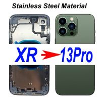 DIY ปลอกแบตเตอรี่กลางสำหรับ XR ถึง13 14 Pro กรอบสำรองหลังสำหรับ XR Like 13Pro ฝาหลัง XR ถึง iPhone 13 Pro