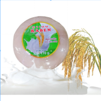 สินค้าพร้อมส่ง RABEN RICE MILK SOAPราเบน สบู่ สูตรน้ำนมข้าว 170 กรัม ไว้สำหรับทาผิวกายและใบหน้า