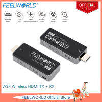 FEELWORLD WSP เครื่องส่งสัญญาณไร้สาย HDMI และตัวรับสัญญาณชุดสายพ่วงต่อมีช่วง164FT HD 1080P 5GHz สำหรับวิดีโอสตรีมมิ่งออดิโอจากแล็ปท็อป PC PS4 PS5จนถึงโปรเจคเตอร์ HDTV มอนิเตอร์