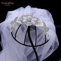 YouLaPan VS208 Hot Sale Wedding Veils Appliqued Diamonds for Bridal Wedding Veil Beautiful Beaded Wedding Veil Hair Accessories