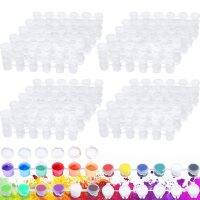 Empty Paint Strips Paint Pots 50Pcs, 300 Pots 2Ml Empty Paint Cup Pots with Lids,For Classrooms Paintings Art Festivals