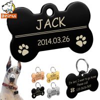 ✤❁ Personalized Dog Cat ID Tags Stainless Steel Customized Pet Anti-lost Tag Engraved Name Phone No. Birthday and Gender