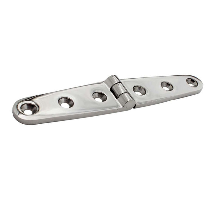 2pcs Stainless Steel 316 Strap Hinge With 6 Holes 152mm Mirror