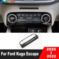 อุปกรณ์ตกแต่งภายในสำหรับฟอร์ด Kuga Escape 2020 2021 2022คาร์บอนตรงกลางรถยนต์เครื่องปรับอากาศปุ่มชิ้นส่วนตกแต่งส่วนครอบแผงสวิตช์ AC