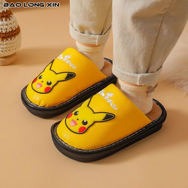 baolongxin-รองเท้าแตะผ้าฝ้ายเด็ก-รองเท้าแตะอบอุ่นกันนุ่นหนาสำหรับใส่ในบ้านรองเท้าแตะผ้าฝ้ายกันน้ำ