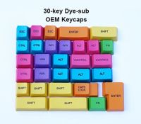 30คีย์คีย์เสริมที่มีสีสันสีย้อม Pbt แบบหนา-Sub Oem Dsa Profile Ansi Iso สำหรับ Cherry Mx ปุ่มคีย์บอร์ด