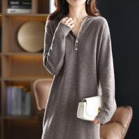 【YF】 New 100 Pure Cashmere Dress Women Long Knit Hooded Sweater 2021 Winter Loose Wool Thick Large Size High Waist Bag Hip Skirt