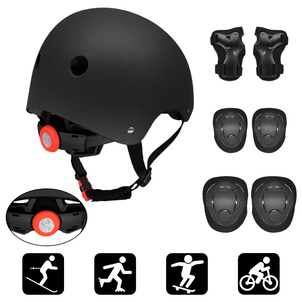 BESPORTBLE Skateboard Helmet Safety Bicycle Racing Helmet Head Protector for Adult Kids Youth Skating Balance Bike Wheelbarrow S 49-53cm Black