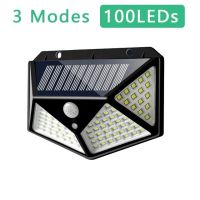 【✴COD✴】 sdis shop Lampu Tenaga Surya Led 100เคลื่อนไหวกลางแจ้งโคมไฟเซ็นเซอร์แสงอาทิตย์ขับเคลื่อนแสงแดดโคมไฟผนังกันน้ำสำหรับการตกแต่งสวนหลอดไฟถนน