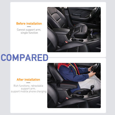 Car Armrest Interior Front Seat Armrest Box Universal for Cup Holder Storage Box Soft Arm Rest Pad Automotive Goods Accessories
