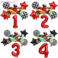 （koko party supplies） RacingParty Decorations รถจักรยานยนต์ฟอยล์ BalloonBirthday Party Decors Boys FavorsBaby Shower SuppliesGolobs