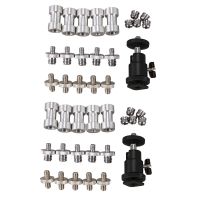 Camera Screw, 42 Pcs 1/4 Inch 3/8 Inch Converter Threaded Screws 1/4Inch Hot Shoe Adapter Mount Camera Ball Head Set