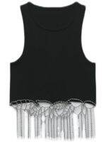 ZaraˉSummer New Spice Girl Short Jewelry Rhinestone Slim Camisole Top Women Summer 7901380 800