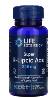 Life Extension Super R-Lipoic Acid 240 mg / 60 Vegetarian Capsules