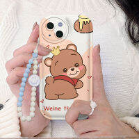 INS หมี Honeypot เหมาะสำหรับ14pro Apple สูงสุด12เคสโทรศัพท์รองรับการกระแทก Xs น่ารัก13 Dingsheng