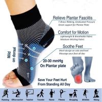 TU3Y 1 Pair แฟชั่น ป้องกันความเมื่อยล้า ยางยืด ถุงเท้าเท้า ถุงเท้าบีบอัด Plantar Fasciitis บรรเทาอาการปวดเท้า รองรับอุ้งเท้า