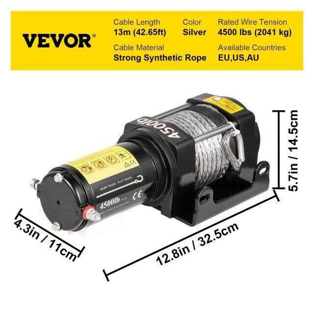 300013500LBS 12V Electric Winch For 4X4 Syntheic Car Trailer Ropes