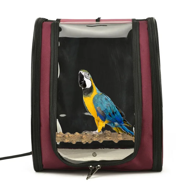 Lightweight Bird Carrier, Transparent Breathable PVC Bird Travel Cage Parrot Handbag~p81265903
