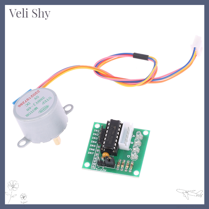 veli-shy-dc-12v-5v-ลดขั้นมอเตอร์สเต็ปเกียร์4เฟสสำหรับ28byj-48-5v-arduino